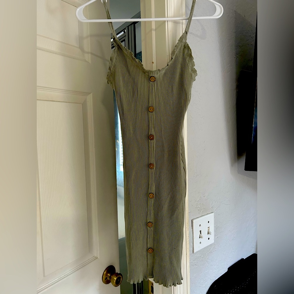 Light green mini dress spaghetti strap